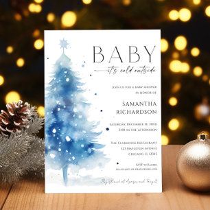 Baby het is koud buiten blauwe witte jongen babysh kaart