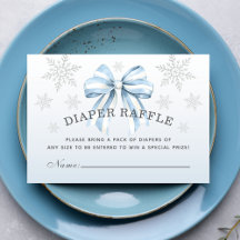 Baby Het is koud buiten Blue Bow Luier Raffle