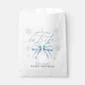 Baby Het is koud buiten Blue Bow Winter Baby showe Bedankzakje (Voorkant)