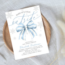 Baby Het is koud buiten Blue Bow Winter Baby showe