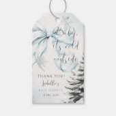 Baby het is koud Buiten Bow Baby shower Cadeaulabel (Voorkant)