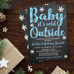 Baby Het is koud buiten Boys Winter Baby shower Kaart