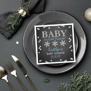 Baby Het is koud buiten Boys Winter Baby shower Servet