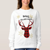 Baby Het is koud buiten Buffalo Plaid Deer Trui (Voorkant)