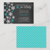 Baby Het is koud buiten Chalkboard Turquoise Book Informatiekaartje (Voorkant / Achterkant)