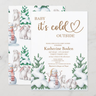 Baby het is koud buiten de baby shower uitnodiging