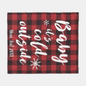 Baby Het is koud buiten de rode buffelplaat Fleece Deken (Voorkant (Horizontaal))