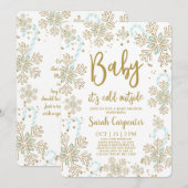 Baby Het is koud buiten de winter Kerstmis Baby Bo Kaart (Voorkant / Achterkant)