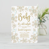 Baby Het is koud buiten de winter Kerstmis Baby Bo Kaart (Staand voorkant)