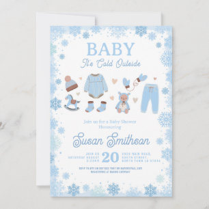 Baby Het is koud buiten Douche Blue Boys Winter Kaart