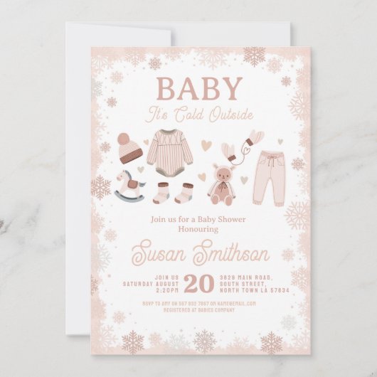 Baby Het is koud buiten doucheneutrale sneeuw Kaart (Voorkant)