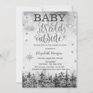 Baby Het is koud buiten Forest Snow Baby shower Kaart