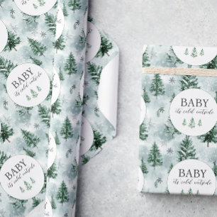 Baby het is koud buiten Forest Winter baby shower Cadeaupapier