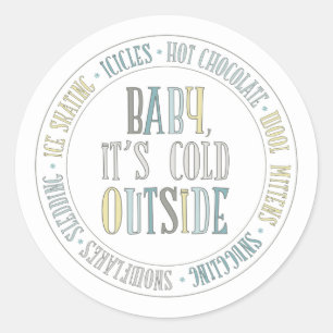 Baby Het is koud buiten Fun Winter Sticker