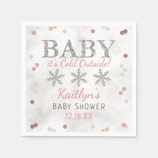 Baby Het is koud buiten Girls Winter Baby Servet (Voorkant)