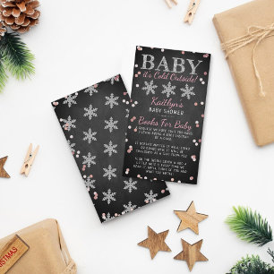 Baby Het is koud buiten Girls Winter Baby shower Informatiekaartje
