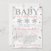 Baby Het is koud buiten Girls Winter Baby shower Kaart (Voorkant)