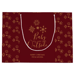 Baby het is koud buiten Golden Snowflakes Groot Cadeauzakje