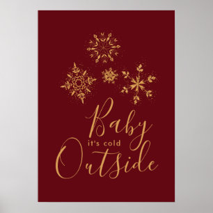 Baby het is koud buiten Golden Snowflakes Poster