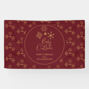 Baby het is koud buiten Golden Snowflakes Spandoek