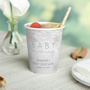 Baby Het is koud buiten grijs Baby shower papieren Bekers