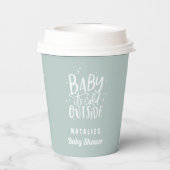 Baby het is koud buiten het baby shower feest papieren bekers (Achterkant)