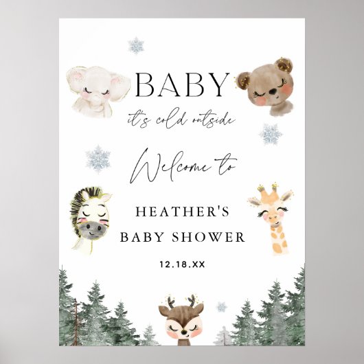Baby Het is koud buiten het Baby shower van de Win Poster (Voorkant)