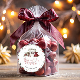 Baby het is koud buiten het moderne Baby shower Ronde Sticker