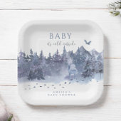 Baby Het is koud buiten het sneeuwbos Papieren Bordje