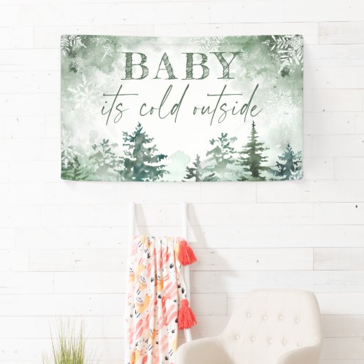 Baby Het is koud buiten het winterbos Spandoek (Insitu)