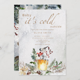 Baby het is koud buiten het winterse baby shower i kaart