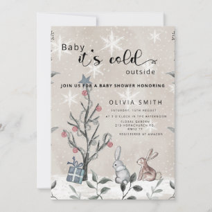 Baby het is koud buiten het winterse baby shower i kaart