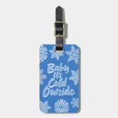 Baby Het is koud buiten Icy Blue, bevroren sneeuwv Bagagelabel (Voorkant verticaal)
