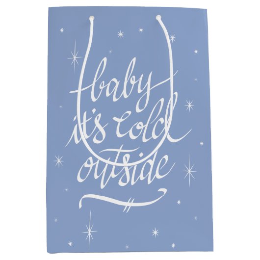 Baby Het is koud buiten in Serenity Blue Medium Cadeauzakje (Voorkant)