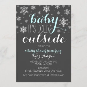 Baby het is Koud Buiten - Jongen Baby shower nodig Kaart