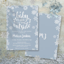 Baby het is koud buiten Jongen Winter Baby Shower
