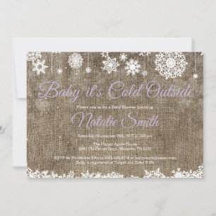 Baby het is koud buiten jute winter baby shower kaart