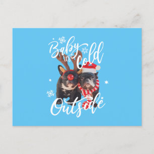 Baby Het is koud buiten kerstfeestbolle hond. Briefkaart