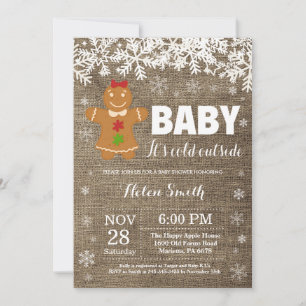 Baby het is koud buiten kerstman baby shower kaart