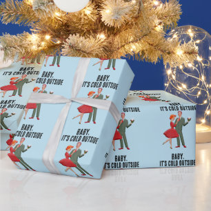 BABY HET IS KOUD BUITEN KERSTMIS VINTAGE CADEAUPAPIER