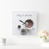 Baby Het is koud buiten kerstwarme chocolade. Vierkante Klok (Huis)