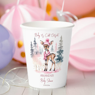 Baby Het is koud buiten meisje baby herten baby sh Papieren Bekers