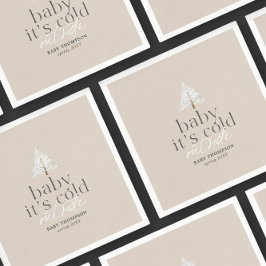 Baby Het is koud buiten Neutral Taupe Baby shower Servet