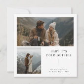 Baby Het is koud buiten Pas getrouwd 2 Foto Kerst Feestdagenkaart (Voorkant)