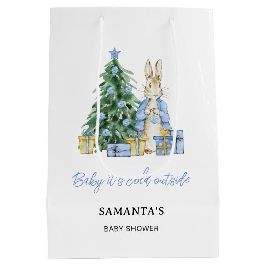 Baby het is koud buiten Peter Rabbit Medium Cadeauzakje (Achterkant)