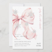 Baby Het is koud buiten Pink Bow Baby shower Kaart (Voorkant)