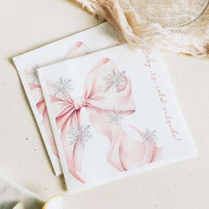 Baby Het is koud buiten Pink Bow Baby shower Servet