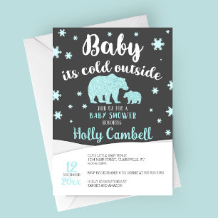 Baby Het is koud buiten Polair Beer Baby shower Kaart