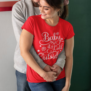 Baby het is koud buiten Rood Dames Holiday T-shirt