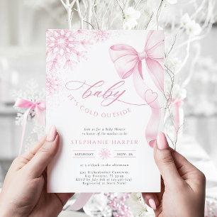 Baby Het is koud buiten roze Baby shower Kaart